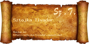 Sztojka Tivadar névjegykártya